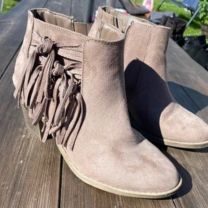 Size 10 Faded Glory Heeled Boots with tassels